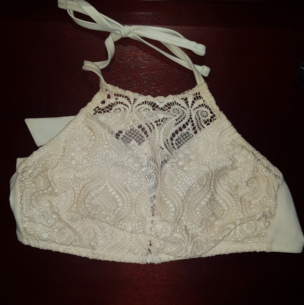 High collar bathing suit